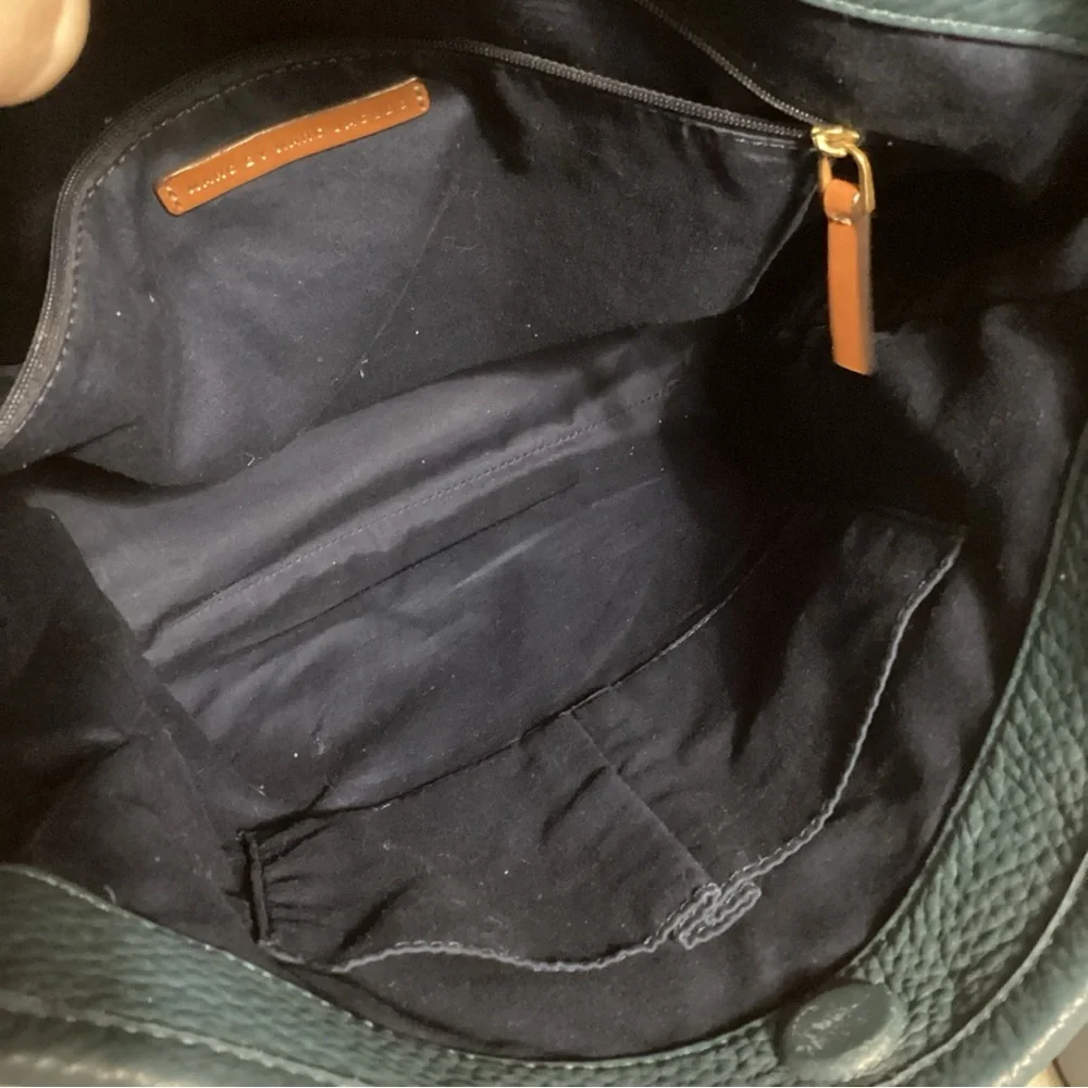 Marc Jacobs Blue Pebbled Leather Hobo Shoulder Bag with Long Strap